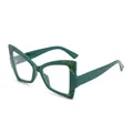 Eleganti occhiali da sole verdi a farfalla per un look street style moderno. - Montatura Verde
