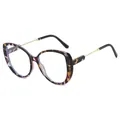Chic oversized mosaic pattern glasses featuring elegant gold metal temples in SKU view - Patterned Frame