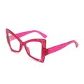 Occhiali alla moda moderni rosa con montatura a farfalla e dettaglio texture marmo elegante - Montatura Rosa