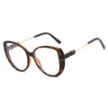 Fashionable oversized cat-eye glasses featuring tortoise shell frames and gold temples - Tortoiseshell Frame