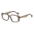 Occhiali da sole quadrati alla moda con motivo venatura legno marrone per esterni - Montatura Fantasia