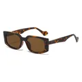 Occhiali da sole quadrati montatura leopardata moda per stile urbano all'aperto - Montatura Leopardata Lenti Tè