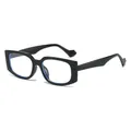 Occhiali da sole minimalisti neri con montatura quadrata piccola per moda e street style. - montatura nera