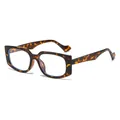 Occhiali retrò montatura quadrata con elegante motivo tartarugato e lenti trasparenti - Montatura Leopardata