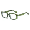 Occhiali da sole quadrati alla moda con motivo tigrato verde unico per lo styling - Montatura Verde Lente Trasparente