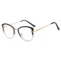 Vintage cat-eye anti-blue light glasses with gold metal frames and black gradient - Black Tea Frame (8037 95972)
