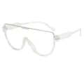 Modern oversized transparent frame sunglasses with stylish top metal bar design - Transparent Frame