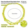 Stylish bohemian yellow-green glass seed bead waist chain with irregular crushed stones - Approx 49.4g Pack / Green (7527)