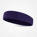 Dark purple breathable elastic sports headband for running and yoga sweat absorption - Single Piece / Deep purple