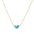 Gold heart pendant necklace with light and dark blue teardrop stones, SKU variant - Blue and Light Blue Heart Rhinestone Style (FX4806D1W3)