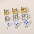 Cushion cut cubic zirconia stones with claw settings in various sizes for DIY jewelry - Cushion Style / 6mm / Steel