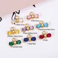 Colgantes de lazo con circonitas dorados en 8 colores, dijes de acero para joyería DIY. - Estilo Circonita Blanca / Dorado