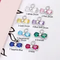 Colgantes de lazo con circonitas de 8 colores en acero para bisutería DIY - Estilo Circonita Blanca / Color acero