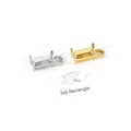 Goud- en zilverkleurige 3x6 mm roestvrijstalen rechthoekige steenzettingen voor sieraden - Enkele Strand / Model 3x6 / Staalkleur