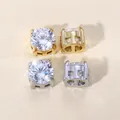 Cuentas deslizantes de circonia redonda en monturas de acero oro y plata para joyas - Color acero / 5mm / Circón Blanco