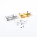 4x8mm rechthoekige roestvrijstalen zirkoonzettingen in goud en zilveren afwerking - Enkele Strand / 4*8 / Staalkleur