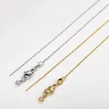 Cadenas de collar de acero de titanio en plata y oro con cierre de langosta y tubo aguja ajustable - Cadena Solo (Sin Colgante) (Dorado) / 0.9mm x 47mm
