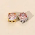 Colgantes de circón melocotón con engastes de acero inoxidable para crear joyas - Color acero / 5mm / Champán dorado