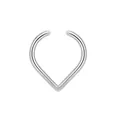 Minimalist silver heart-shaped stainless steel clip-on nose ring, non-pierced ear cuff. - Water Drop Open Style / Steel