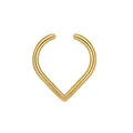 Minimalist gold-plated stainless steel teardrop fake nose ring and ear cuff accessory - Water Drop Open Style / Gold
