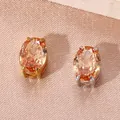 Ciondoli ovali in zircone champagne con montature oro e argento per la creazione di gioielli - Zirconia Champagne (#14) / 6*8mm / Argento