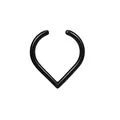 Minimalist black stainless steel heart-shaped fake nose ring for non-piercing punk style - Water Drop Open Style / Black