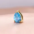 Elegante colgante de circonita azul cielo en forma de pera chapado en oro de 18k - Piedra de Nacimiento de Marzo (Aguamarina) / Colgante 6x8mm / Dorado