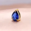 Elegante colgante de circonita azul en forma de pera con acabado chapado en oro de 18 quilates - Piedra de Nacimiento de Septiembre (Azul Zafiro) / Colgante 6x8mm / Dorado
