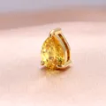 Elegante colgante de circonita amarilla en forma de pera bañado en oro de 18k en seda - Piedra de Nacimiento de Noviembre (Dorado) / Colgante 6x8mm / Dorado