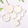 Placas redondas lisas de acero inoxidable pulido espejo para joyería DIY y grabado - 18mm / Color acero