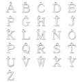 Set completo di 26 ciondoli con lettere dell'alfabeto in acciaio per gioielli fai da te - Set di 26 Lettere / Set di 26 / Colore acciaio