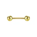 Pendiente barbell clásico de doble bola en acero dorado de 0,8 mm para cartílago - 0.8x8x3mm / Dorado