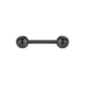 Pendiente de barra de acero negro con aguja fina de 0,8 mm para el cartílago - 0.8x8x3mm / Negro