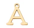 Elegante colgante letra A de acero inoxidable dorado para proyectos de joyería DIY a medida - Letra A / Plateado