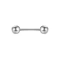 Orecchino a bilanciere a doppia sfera in acciaio inossidabile da 0,8 mm in argento - Colore acciaio