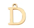 Colgante letra D de acero inoxidable dorado para creación de joyas DIY únicas - Letra D / Plateado