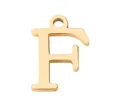 Ciondolo a forma di lettera F in acciaio inossidabile dorato per gioielli DIY - Lettera F / Argento