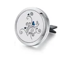 Silver stainless steel car diffuser vent clip with elegant heart and vine filigree pattern - Heart Grass / Vent Clip Only / Steel