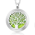 Close-up view of 25mm stainless steel Tree of Life aromatherapy diffuser locket pendant - Pendant Only / Silver (Tree of Life)