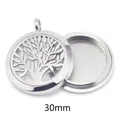 Pendentif médaillon diffuseur d'huiles essentielles arbre de vie 30mm en inox - Arbre de Vie Rond / 30mm