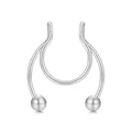 Zilverkleurige roestvrijstalen U-vormige septum neusring met ronde bolletjes piercing sieraad - 0.8*8*3 / Staalkleur
