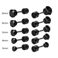 Set of black titanium steel stud earrings with four-prong zircon in sizes 3mm to 8mm - Black Zirconia Style / 6mm / Black