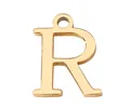 Ciondolo a forma di lettera R in acciaio inossidabile oro lucido per gioielli - Lettera R / Argento
