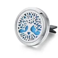 Tree of Life car air vent aromatherapy clip in silver stainless steel with blue pad - Heart Tree of Life / Vent Clip Only / Steel