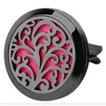 Premium black 30mm Tree of Life car aroma diffuser vent clip with a pink felt pad - Tree of Life / Vent Clip Only / Black