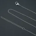 Durable silver-toned 304 stainless steel O-chain necklace featuring an adjustable extender - Cable Chain / 1.5mm Width (45+5cm) / Silver