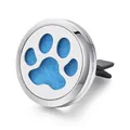 Paw print design 316L stainless steel car aromatherapy vent clip with blue felt - Pet Paw Print / Vent Clip Only / Steel