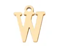 Ciondolo alfabeto lettera W in acciaio inossidabile dorato lucido per gioielli DIY - Lettera W / Argento