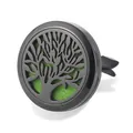 30mm vacuum plated black car aromatherapy vent clip featuring a cutout Tree of Life design - Tree of Life / Vent Clip Only / Black