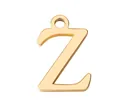 Elegante ciondolo lettera Z in acciaio inossidabile placcato oro per gioielli DIY - Lettera Z / 1 Pezzo / Colore acciaio